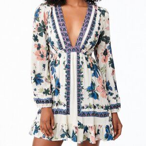 NWT Free People Floral Deep V Mini Dress | Size 2